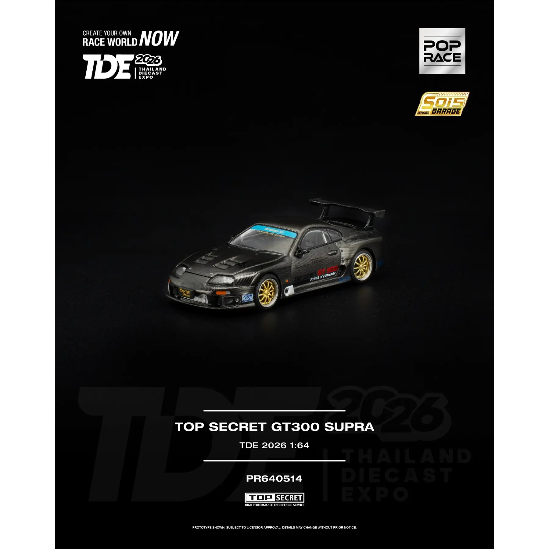 Pop Race 1:64 Toyota Top Secret GT300 Supra Tailandia Expo 2026