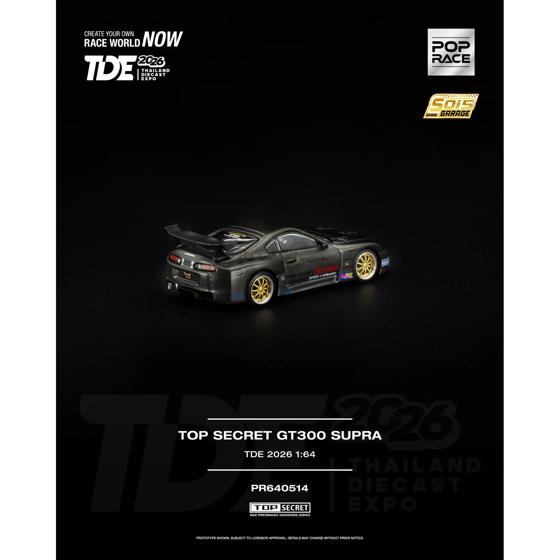 Pop Race 1:64 Toyota Top Secret GT300 Supra Tailandia Expo 2026