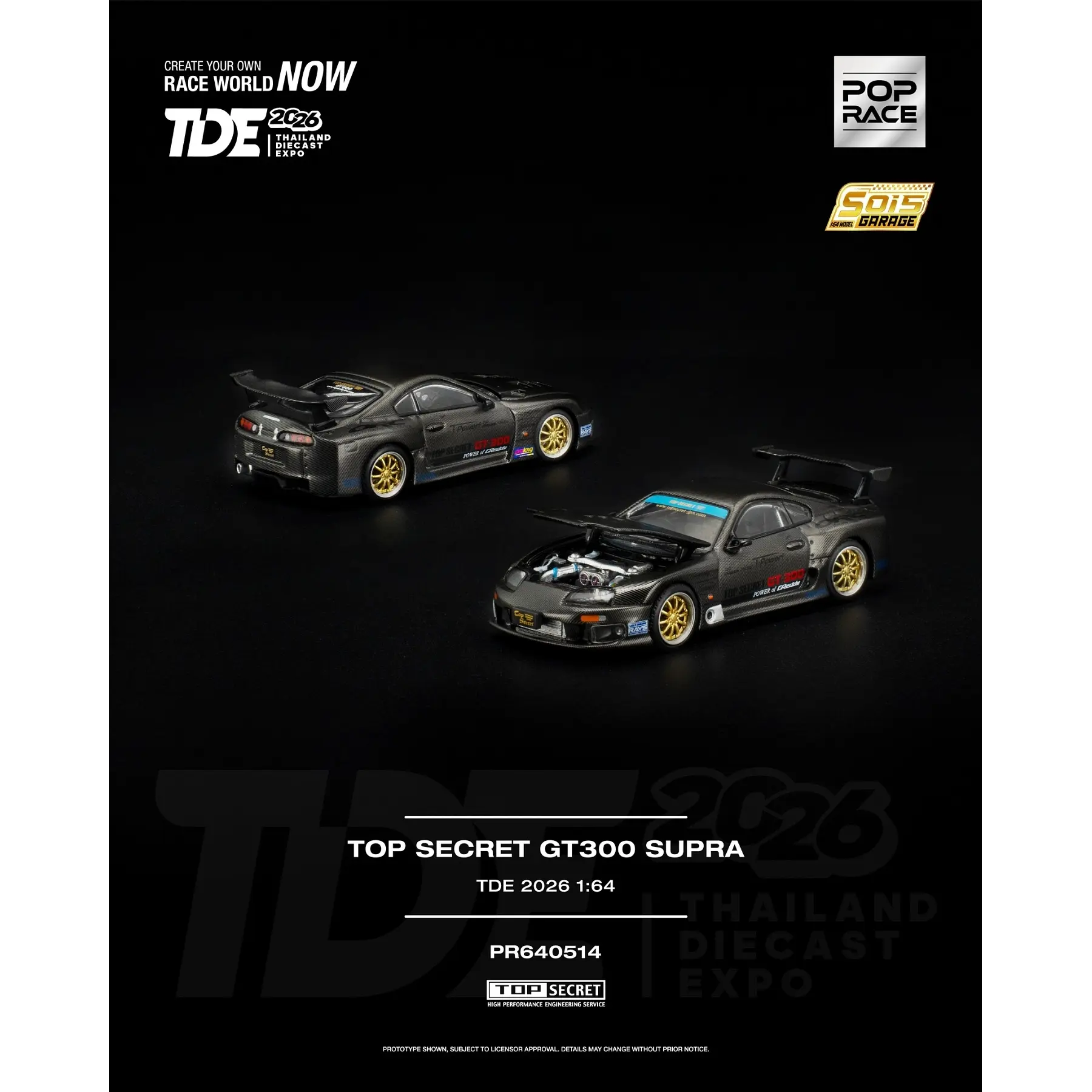 Pop Race 1:64 Toyota Top Secret GT300 Supra Tailandia Expo 2026