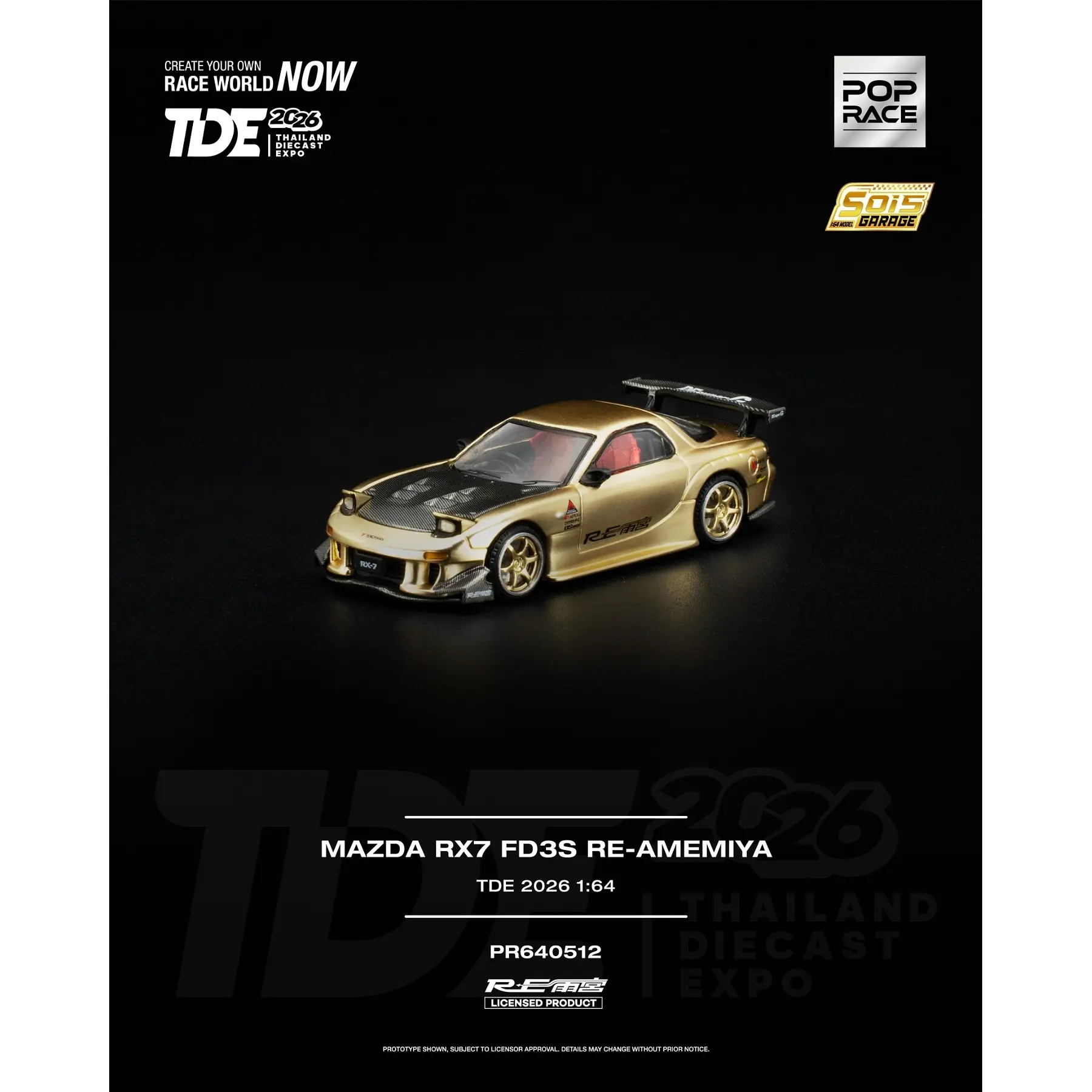 Pop Race 1:64 Mazda RX7 FD3S RE-AMEMIYA Tailandia Expo 2026