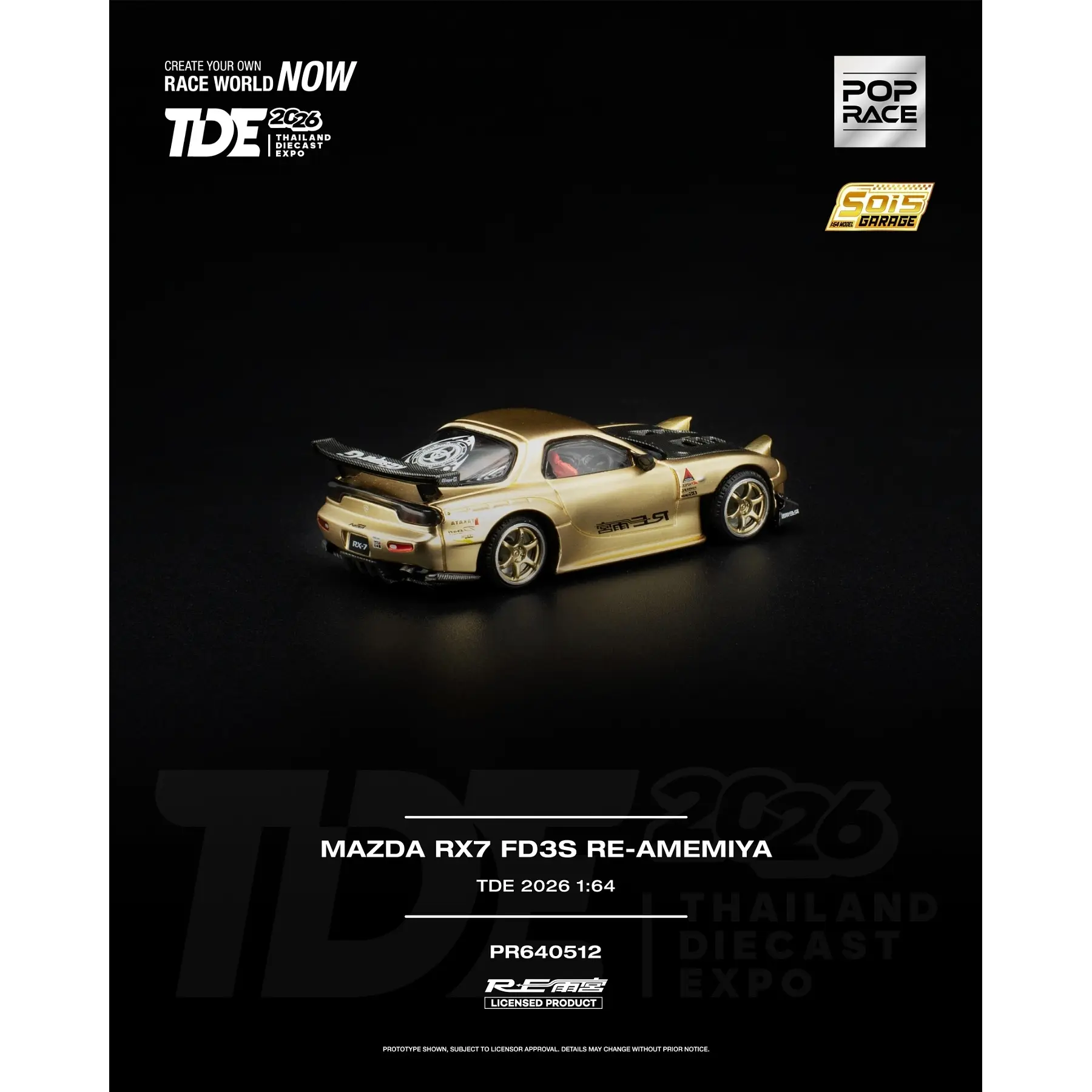 Pop Race 1:64 Mazda RX7 FD3S RE-AMEMIYA Tailandia Expo 2026