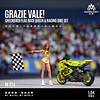 (PREVENTA) MoreArt 1:64 Motorcycle Grazie Vale Flag Racing with Girl Doll Resin Model