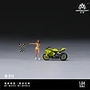 (PREVENTA) MoreArt 1:64 Motorcycle Grazie Vale Flag Racing with Girl Doll Resin Model