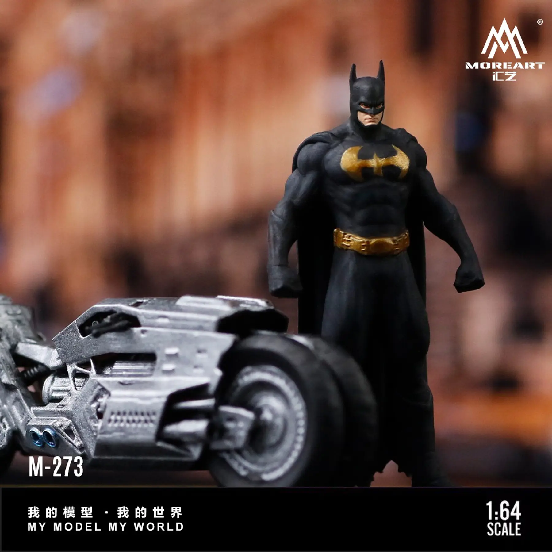 (PREVENTA) MoreArt 1:64 Dark Knight Motorcycle Figure Set Resin Model