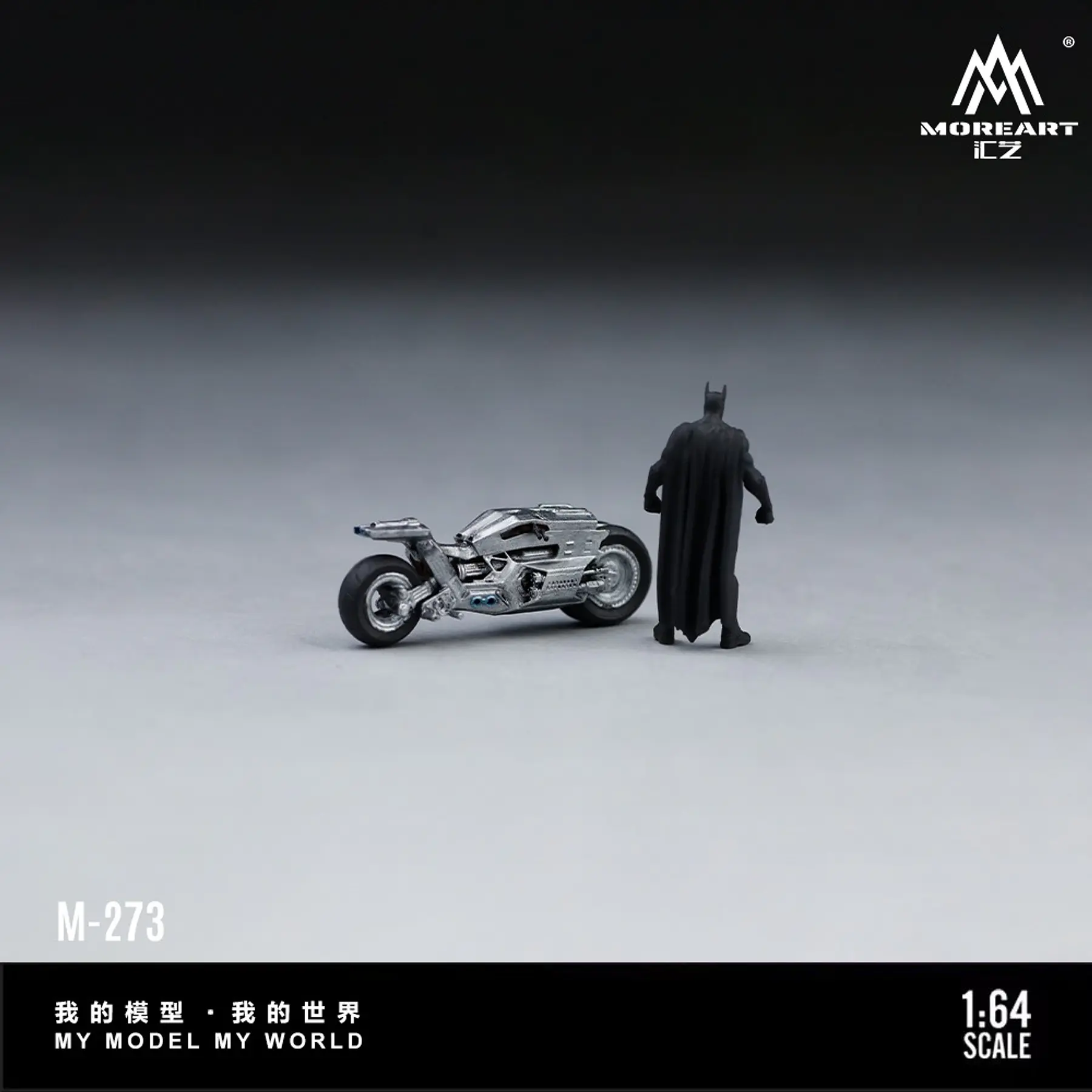(PREVENTA) MoreArt 1:64 Dark Knight Motorcycle Figure Set Resin Model