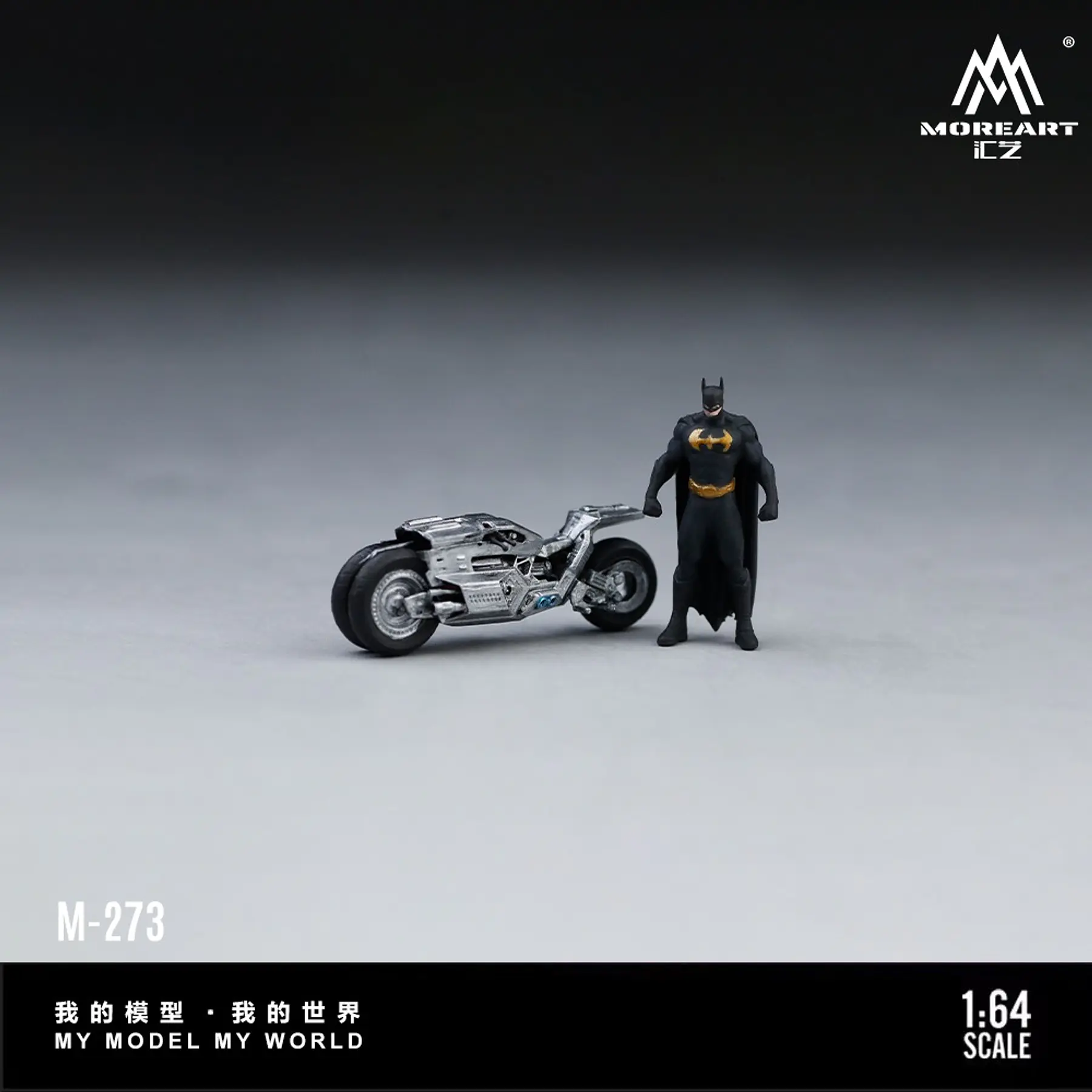 (PREVENTA) MoreArt 1:64 Dark Knight Motorcycle Figure Set Resin Model