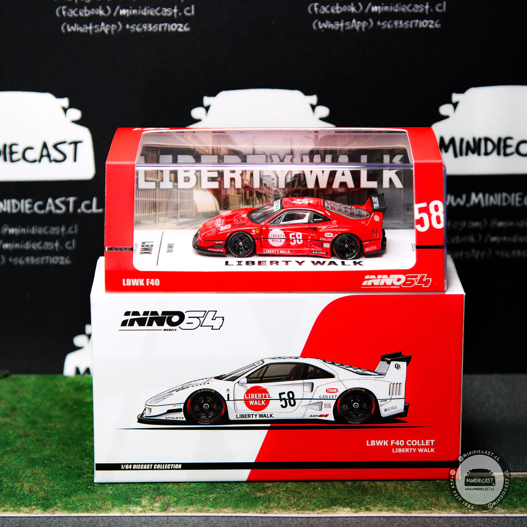 Inno64 1:64 Ferrari LBWK F40 COLLET #58 Chase