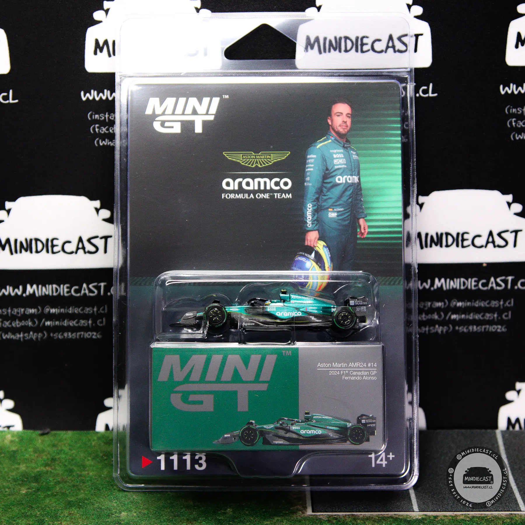 Mini GT 1:64 Aston Martin AMR24 #14 Fernando Alonso 2024 F1 2024 Canadian GP
