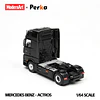 (PREVENTA) Modern Art & Perka 1:64 Mercedes-Benz Actros Winged Box-Type Semi-Trailer Transport Vehicle - Black Dot Matrix