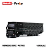 (PREVENTA) Modern Art & Perka 1:64 Mercedes-Benz Actros Winged Box-Type Semi-Trailer Transport Vehicle - Black Dot Matrix