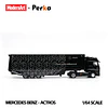 (PREVENTA) Modern Art & Perka 1:64 Mercedes-Benz Actros Winged Box-Type Semi-Trailer Transport Vehicle - Black Dot Matrix