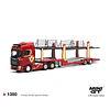 (PREVENTA) Mini GT 1:64 Scania 770S A6x4NA Car Transporter V8 50th anniversary + Car transporter – Red – Limited Edition