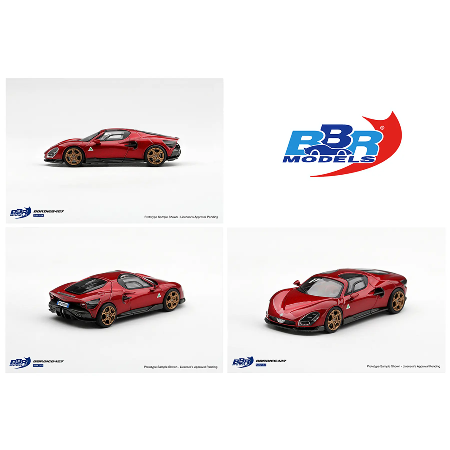 (PREVENTA) BBR Models 1:64 Alfa Romeo 33 Stradale Rosso Villa d’Este