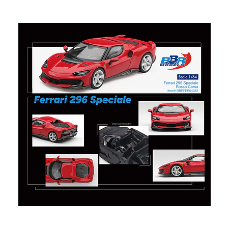 (PREVENTA) BBR 1:64 Ferrari 296 Speciale – Rosso Corsa Red – Limited Edition