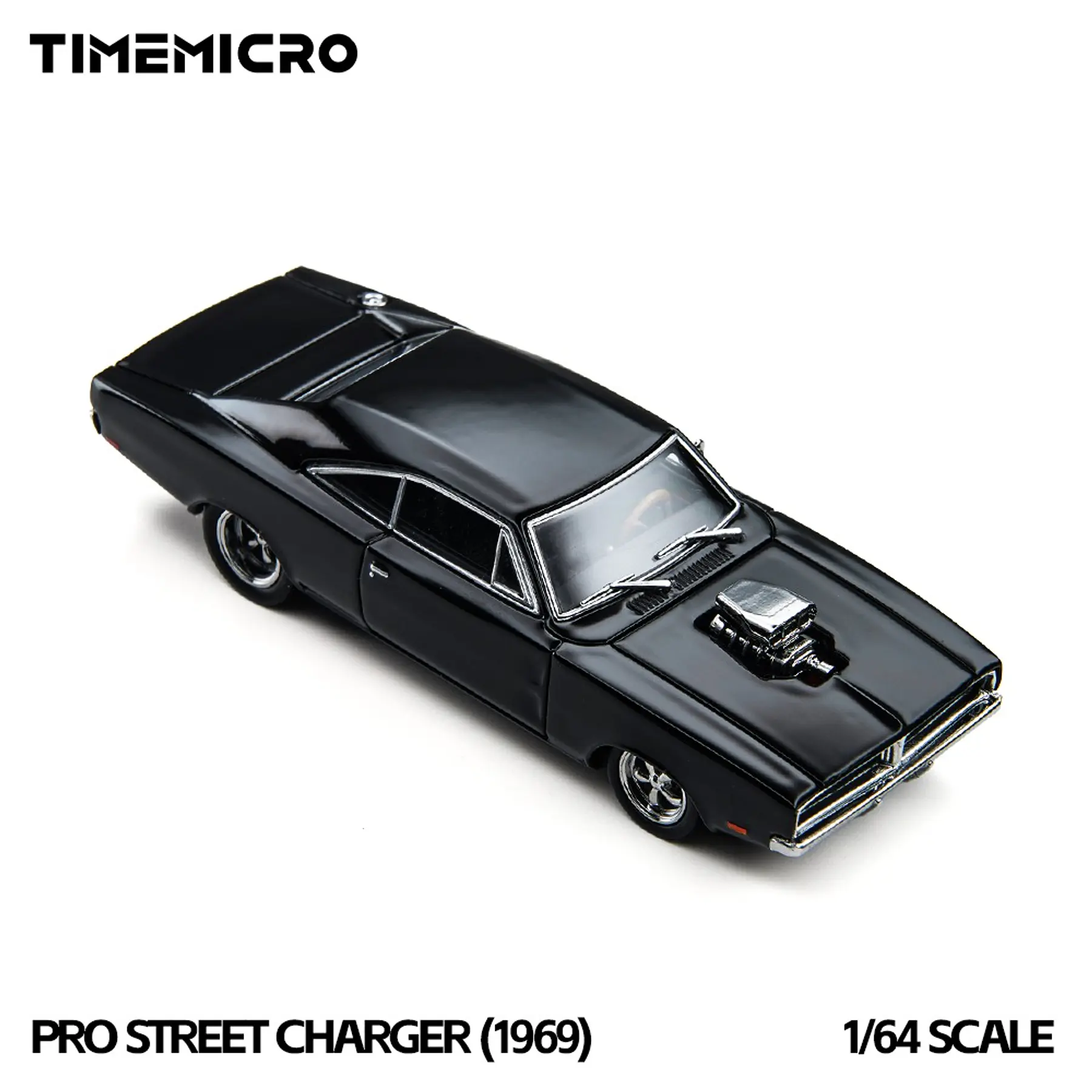 (PREVENTA) Time Micro × PSC DESIGN 1:64 PSC Dodge 1969 Black Street Charger