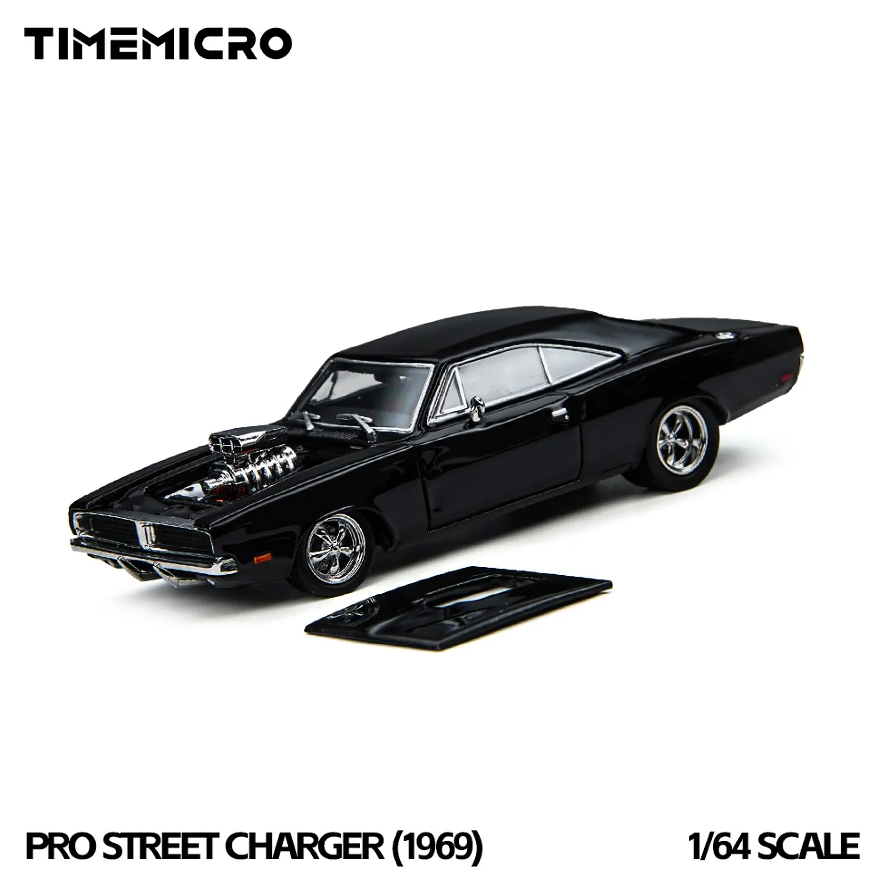 (PREVENTA) Time Micro × PSC DESIGN 1:64 PSC Dodge 1969 Black Street Charger