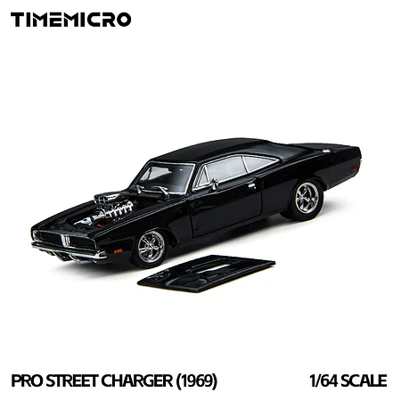(PREVENTA) Time Micro × PSC DESIGN 1:64 PSC Dodge 1969 Black Street Charger