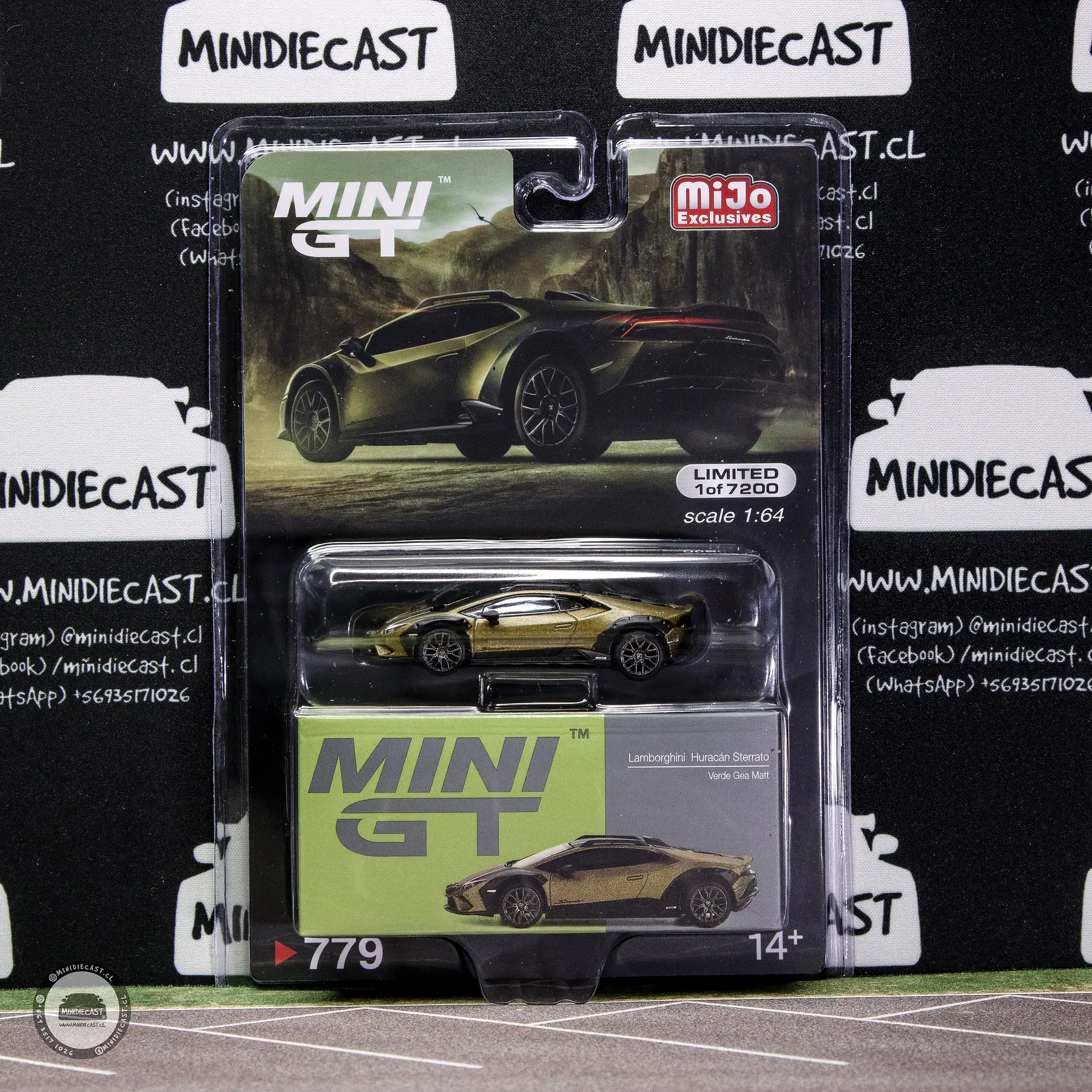 Mini GT 1:64 Lamborghini Huracán Sterrato – Verde Gea Matt- Mijo Exclusives.