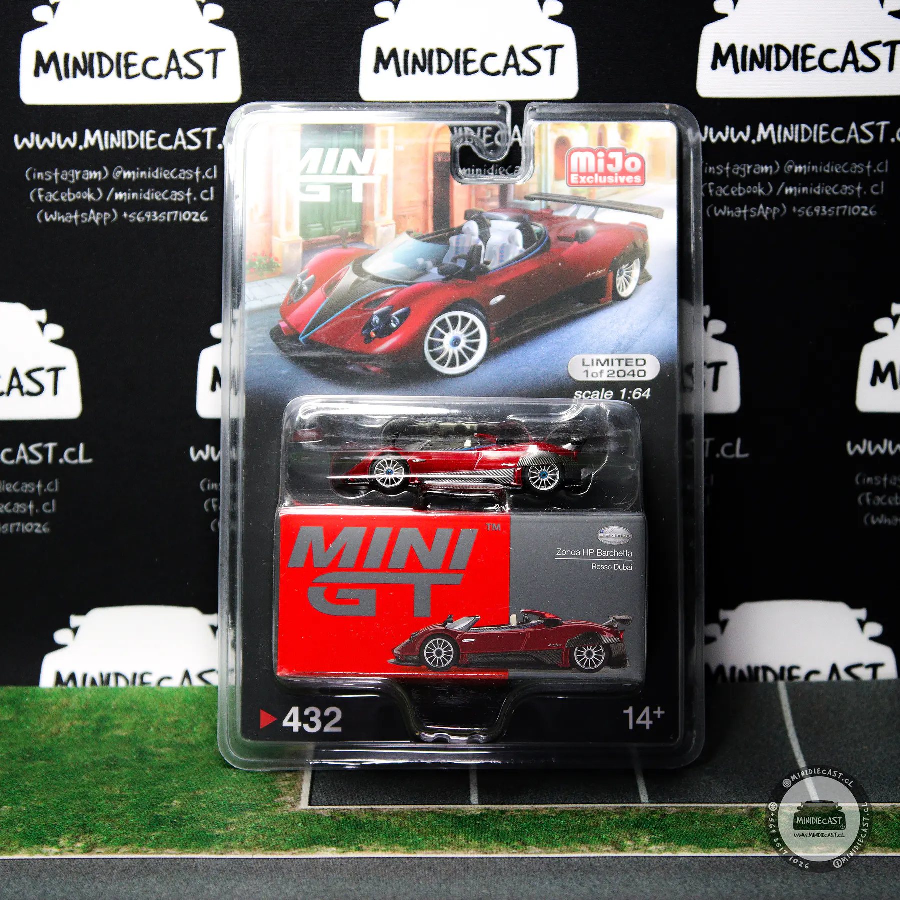 Mini GT 1:64 Pagani Zonda HP Barchetta Rosso Dubai- Mijo Exclusives