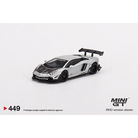 Mini GT 1:64 LB★WORKS Lamborghini Aventador Limited Edition Matt Silver – Mijo Exclusive USA