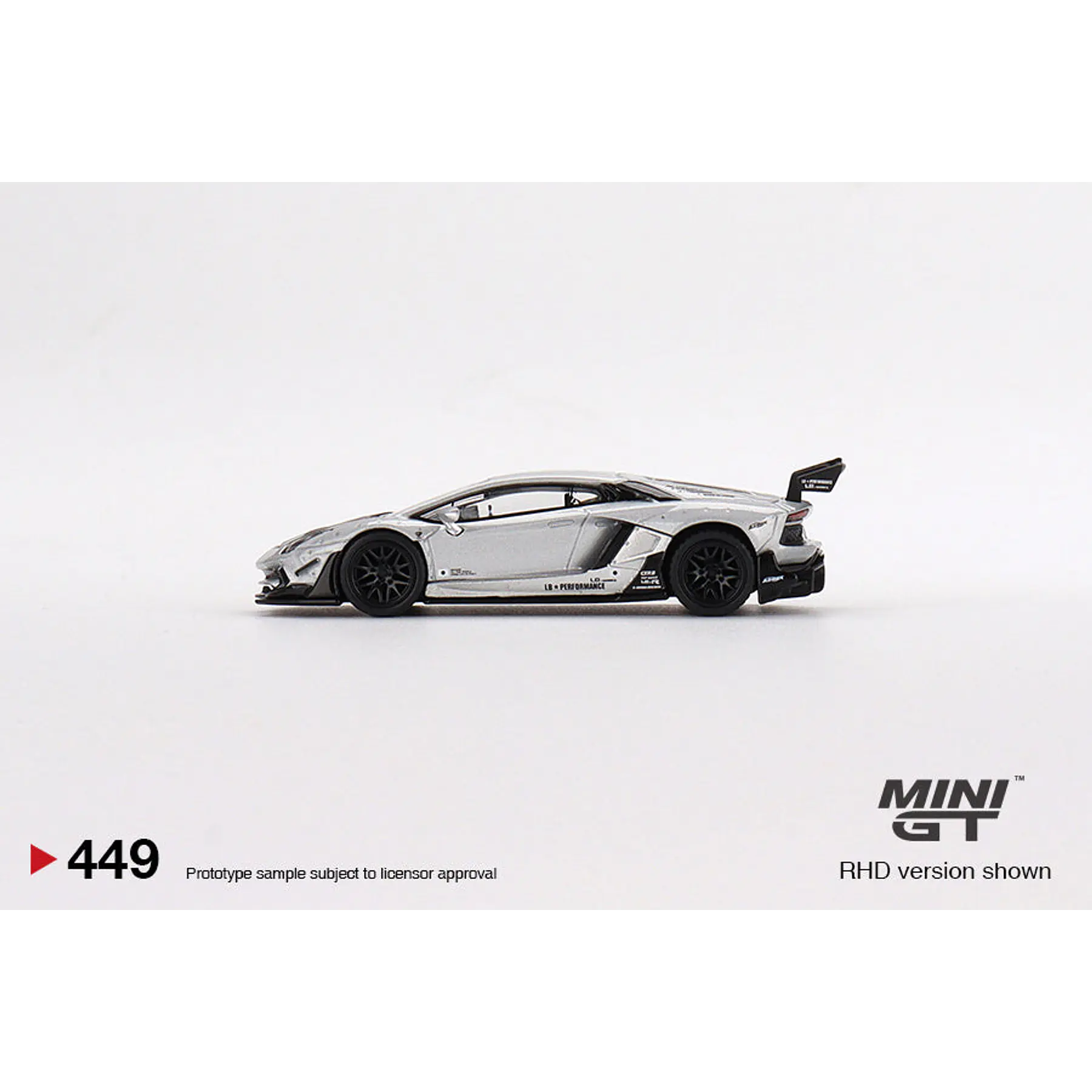Mini GT 1:64 LB★WORKS Lamborghini Aventador Limited Edition Matt Silver – Mijo Exclusive USA