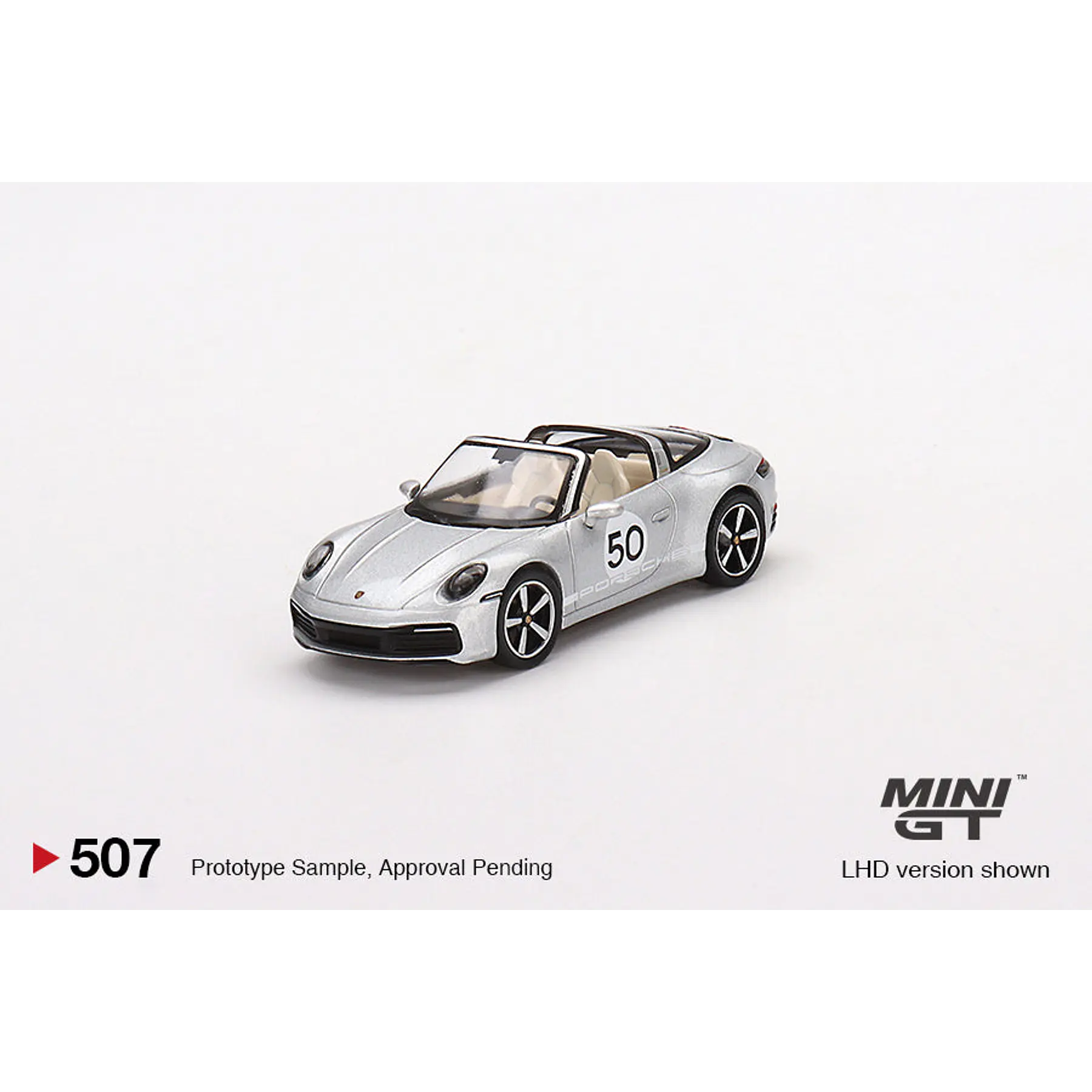 Mini GT 1:64 Porsche 911 Targa 4S Heritage Design Edition (GT Silver Metallic) (RHD)