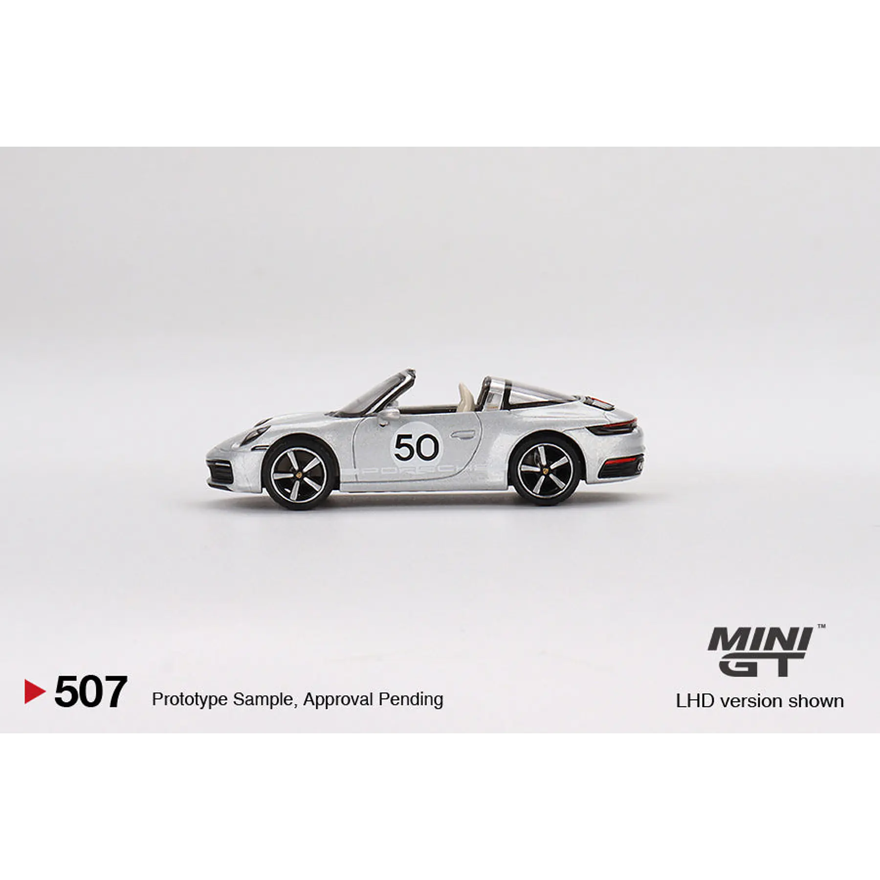 Mini GT 1:64 Porsche 911 Targa 4S Heritage Design Edition (GT Silver Metallic) (RHD)