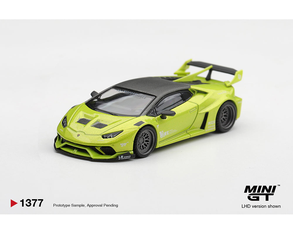 MINI GT Huracán GT ミニカー 1:64 Mini GT 1:64 Lamborghini Huracán LB☆WORKS Lime Metallic