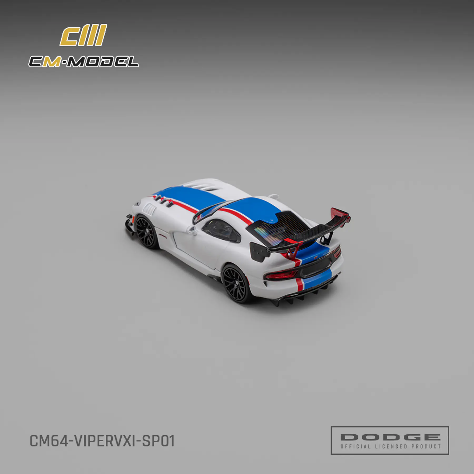 (PREVENTA) CM MODEL 1:64 Dodge Viper VXI ACR White with blue and red stripes