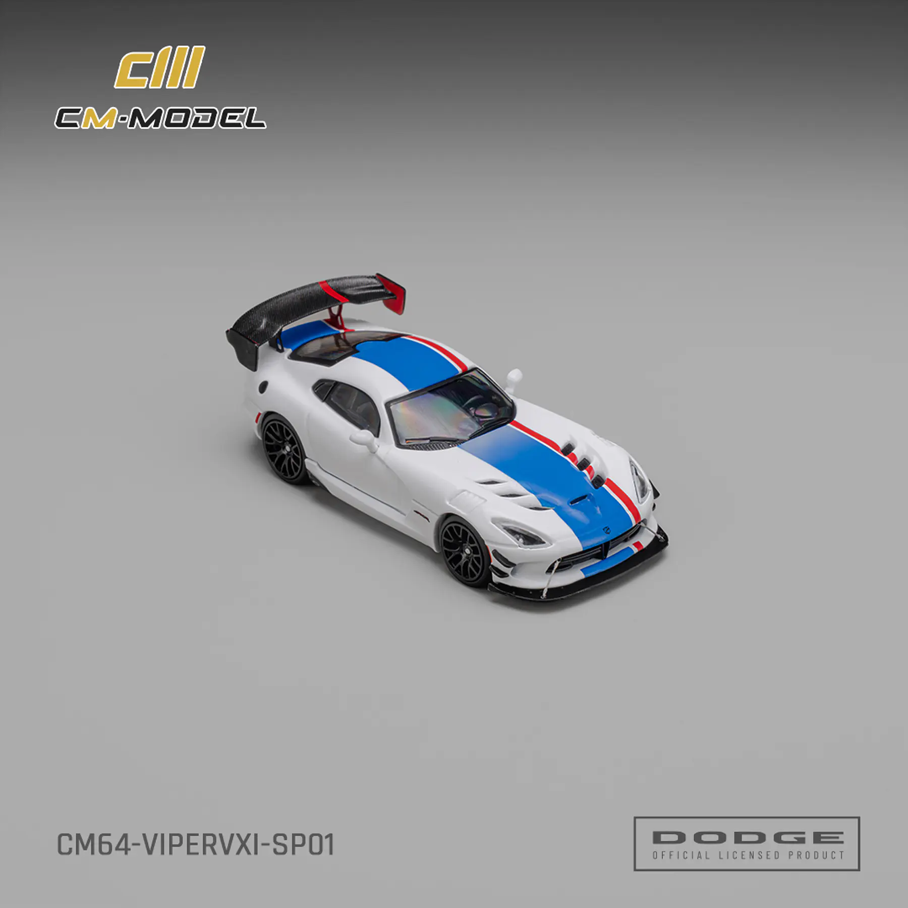 (PREVENTA) CM MODEL 1:64 Dodge Viper VXI ACR White with blue and red stripes
