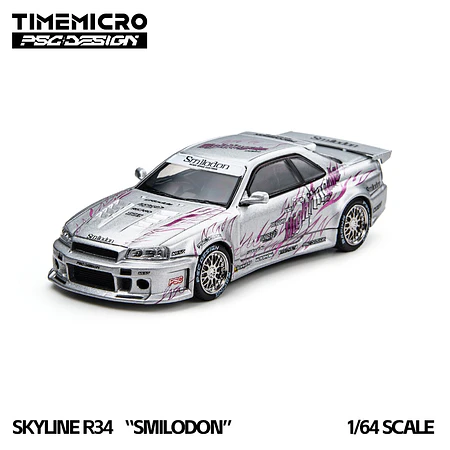 (PREVENTA) TimeMicro × PSC DESIGN 1:64 R34 "Tiger Tooth" Silver Nightingale