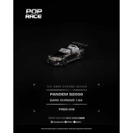 (PREVENTA) Pop Race 1:64 Honda Pandem S2000 Dark Chrome