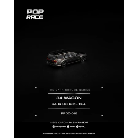 (PREVENTA) Pop Race 1:64 Nissan Skyline R34 Wagon Dark Chrome