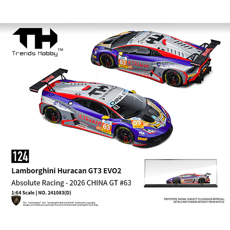 Trends Hobby 1:64 Lamborghini Huracan GT3 EVO2 Absolute Racing 2026 – Limited Edition
