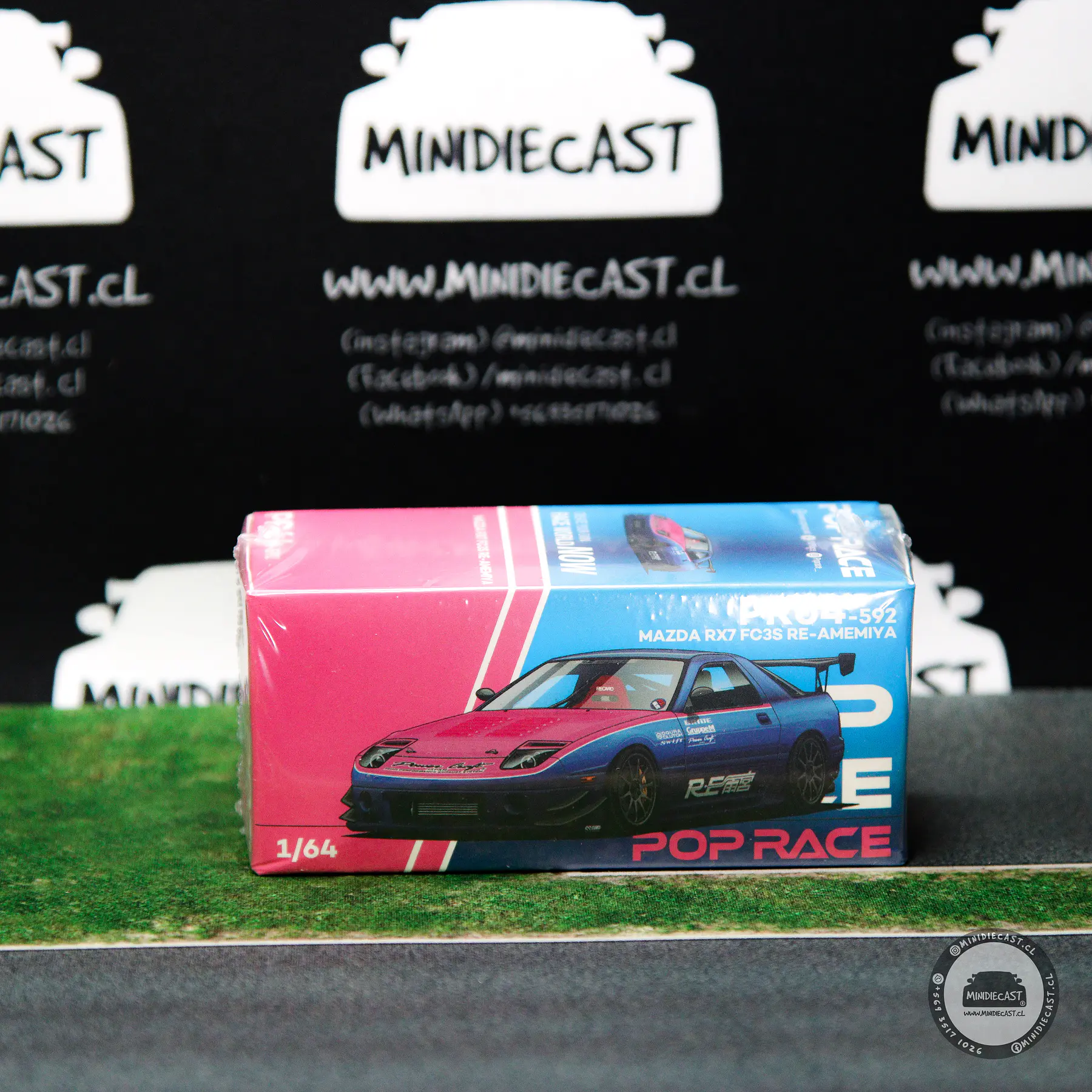 Pop Race 1:64 Mazda RX7 (FC3S) RE-AMEMIYA Street Chrome