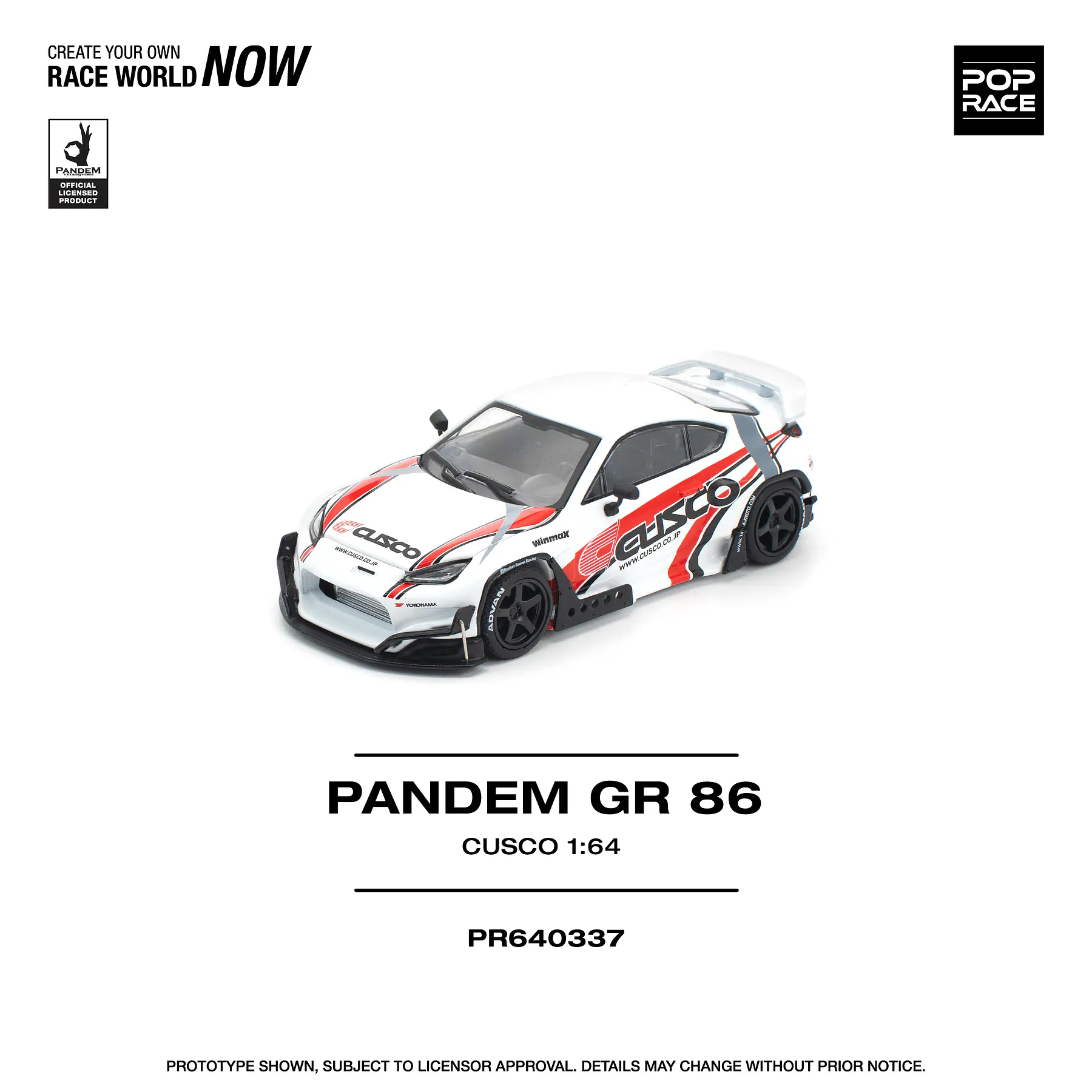 Pop Race 1:64 Toyota Pandem GR86 - CUSCO