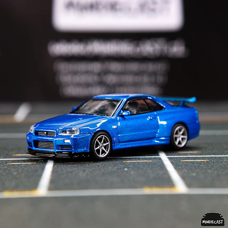 Mini GT 1:64 Nissan Skyline GT-R (R34) V-Spec II Bayside Blue
