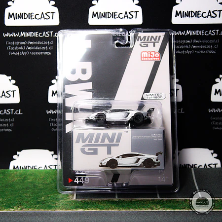 Mini GT 1:64 LB★WORKS Lamborghini Aventador Limited Edition Matt Silver – Mijo Exclusive USA