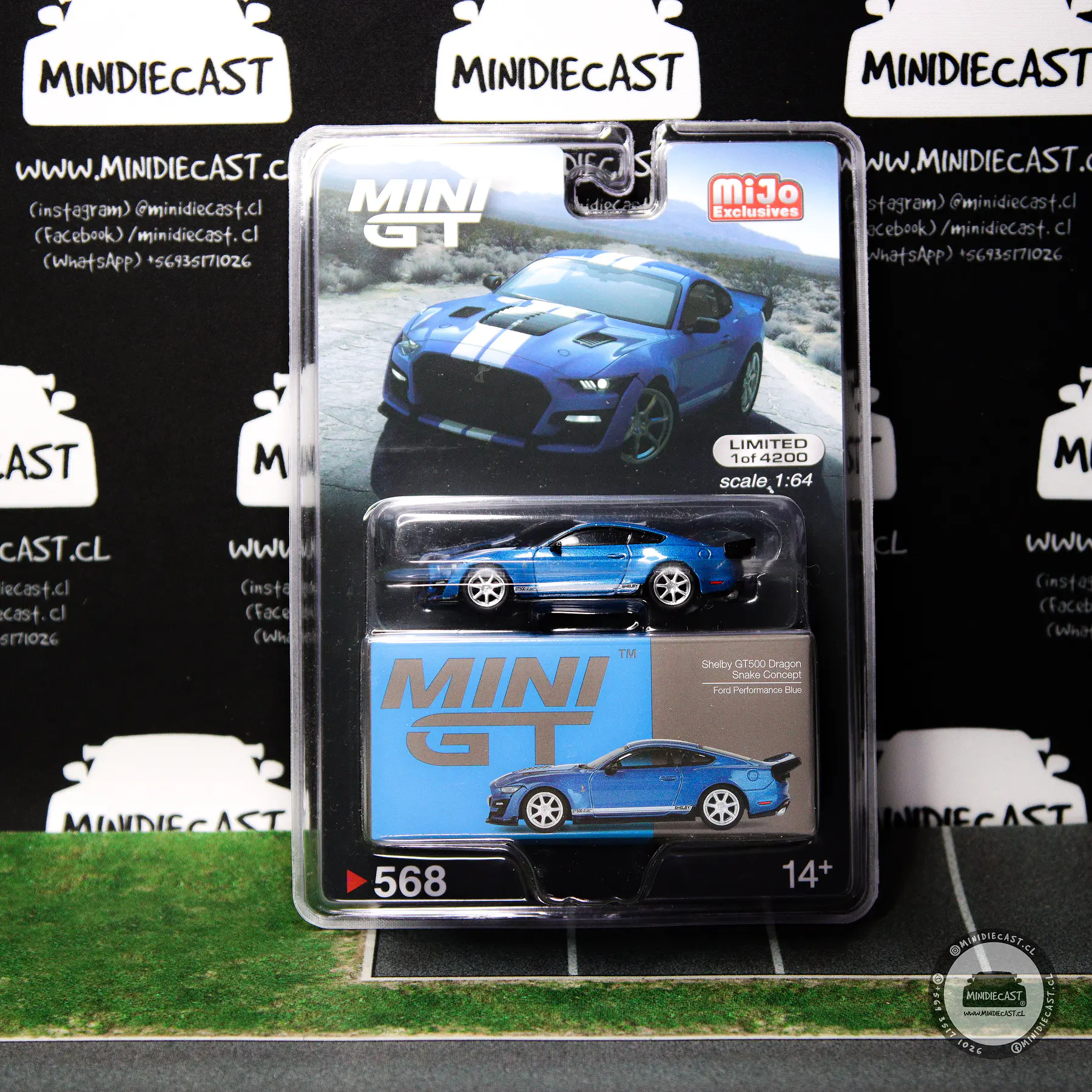 Mini GT 1:64 Shelby GT500 Dragon Snake Concept – Ford Performance Blue – Mijo Exclusives