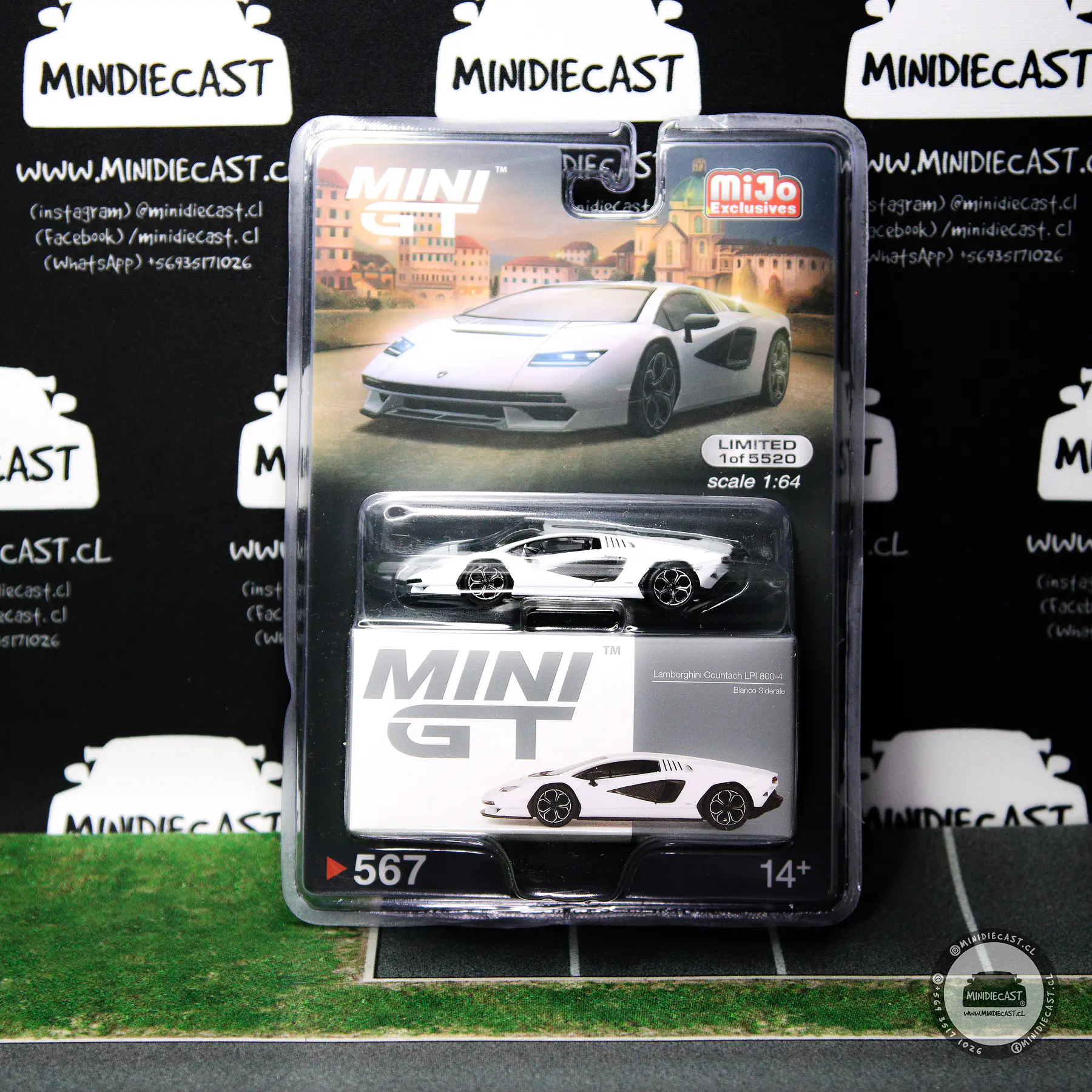 Mini GT 1:64 Lamborghini Countach LPI 800-4 – Bianco Siderale – Mijo Exclusives