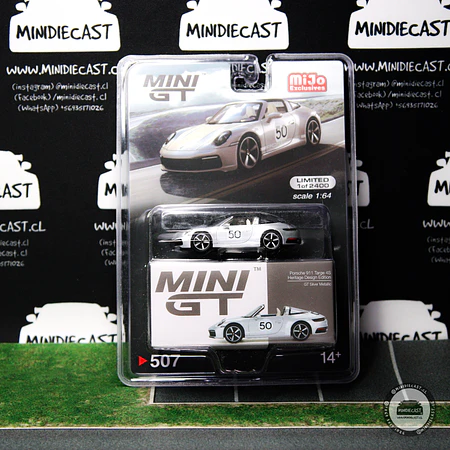 Mini GT 1:64 Porsche 911 Targa 4S Heritage Design Edition (GT Silver Metallic) (RHD)