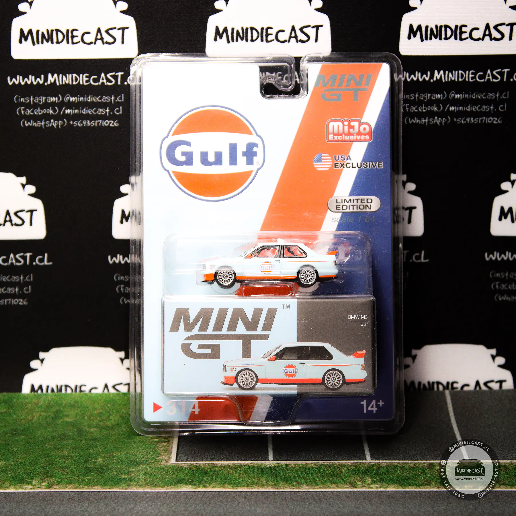 Mini GT 1:64 BMW M3 E30 Gulf Mijo Exclusive