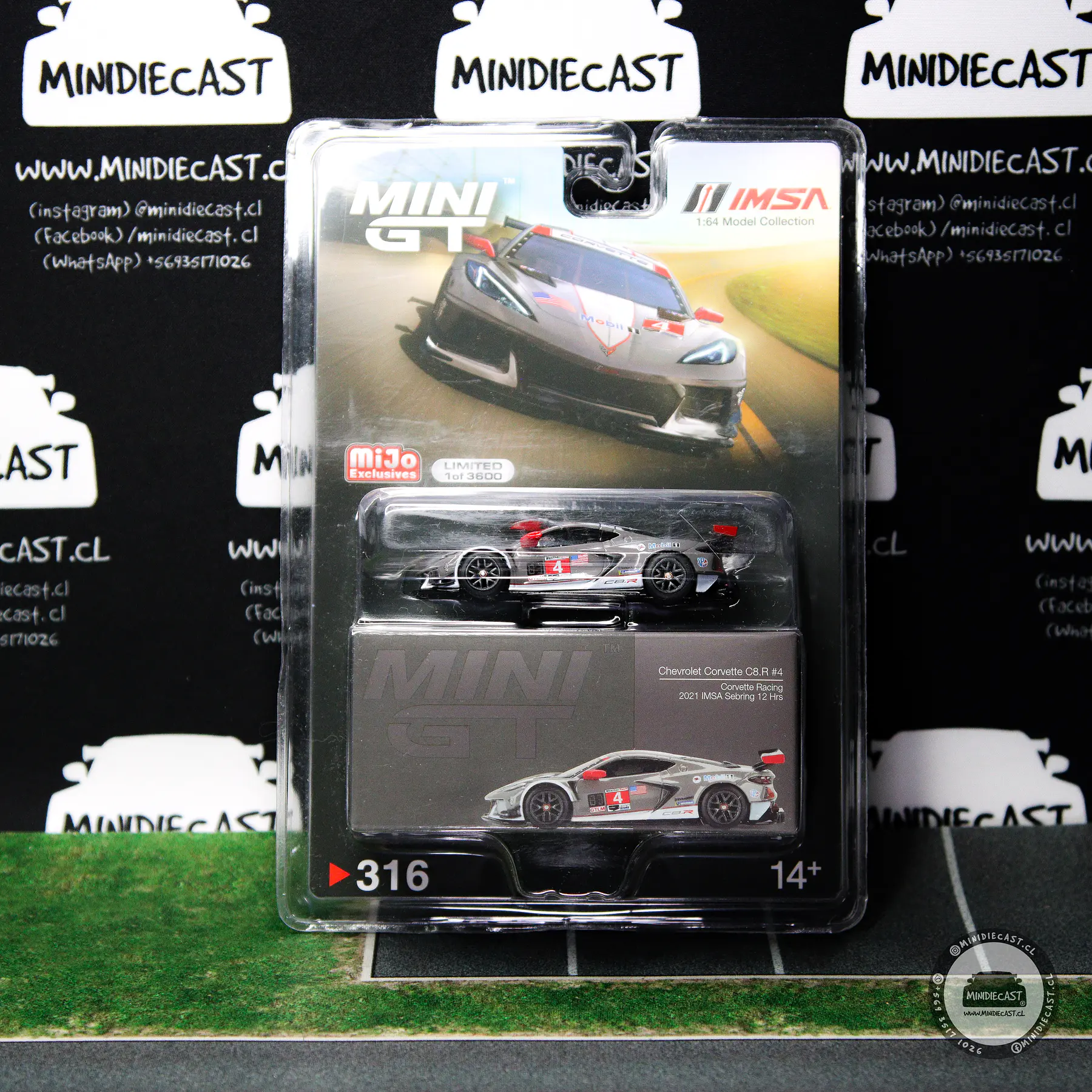Mini GT 1:64 Mijo Exclusive Chevy Corvette C8.R #4 2021 IMSA Sebring 12 Hrs