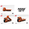 (PREVENTA) Mini GT 1:64 Scania 770S B8x4NA Hooklift Flatbed Orange – Limited Edition