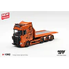 (PREVENTA) Mini GT 1:64 Scania 770S B8x4NA Hooklift Flatbed Orange – Limited Edition