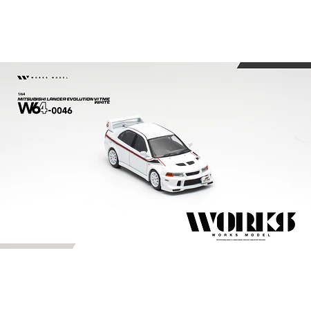 (PREVENTA) WORKS 1:64 Mitsubishi Lancer Evolution VI Tommi Makinen White