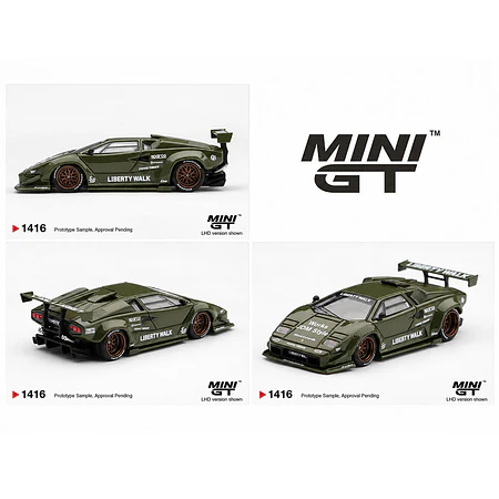 (PREVENTA) Mini GT 1:64 Lamborghini Countach LB-WORKS Army Green – Limited Edition