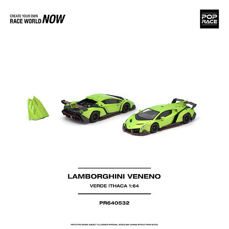 (PREVENTA) Pop Race 1:64 Lamborghini Veneno - Verde Ithaca