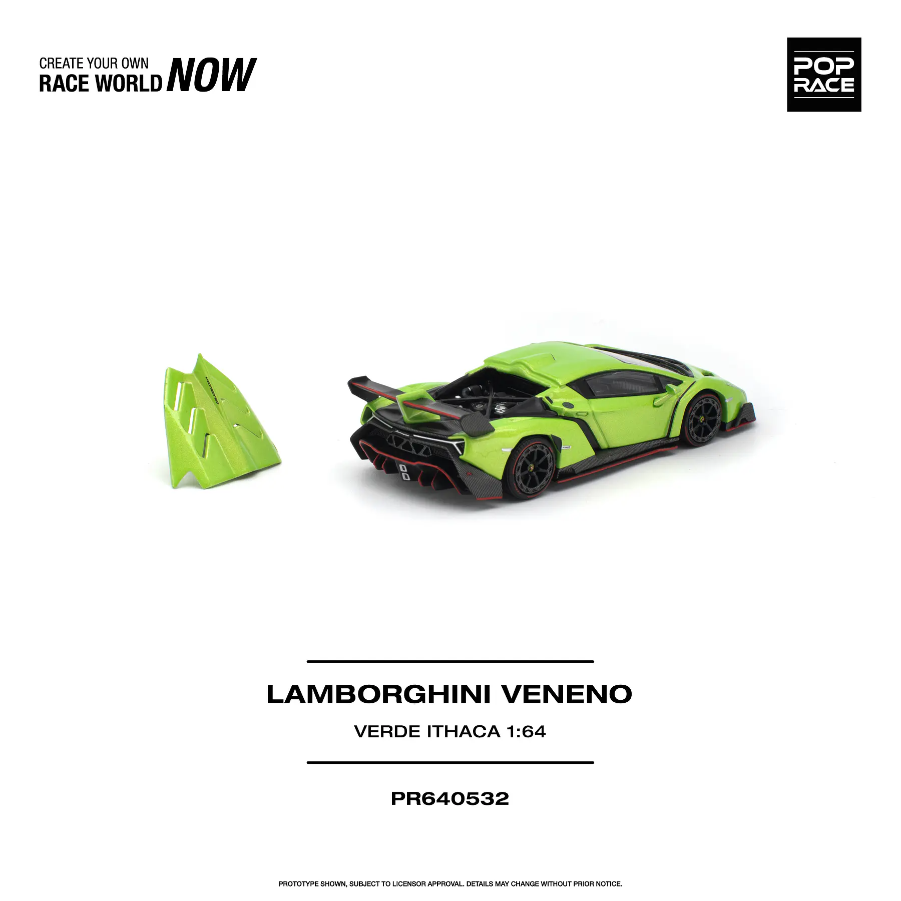 (PREVENTA) Pop Race 1:64 Lamborghini Veneno - Verde Ithaca