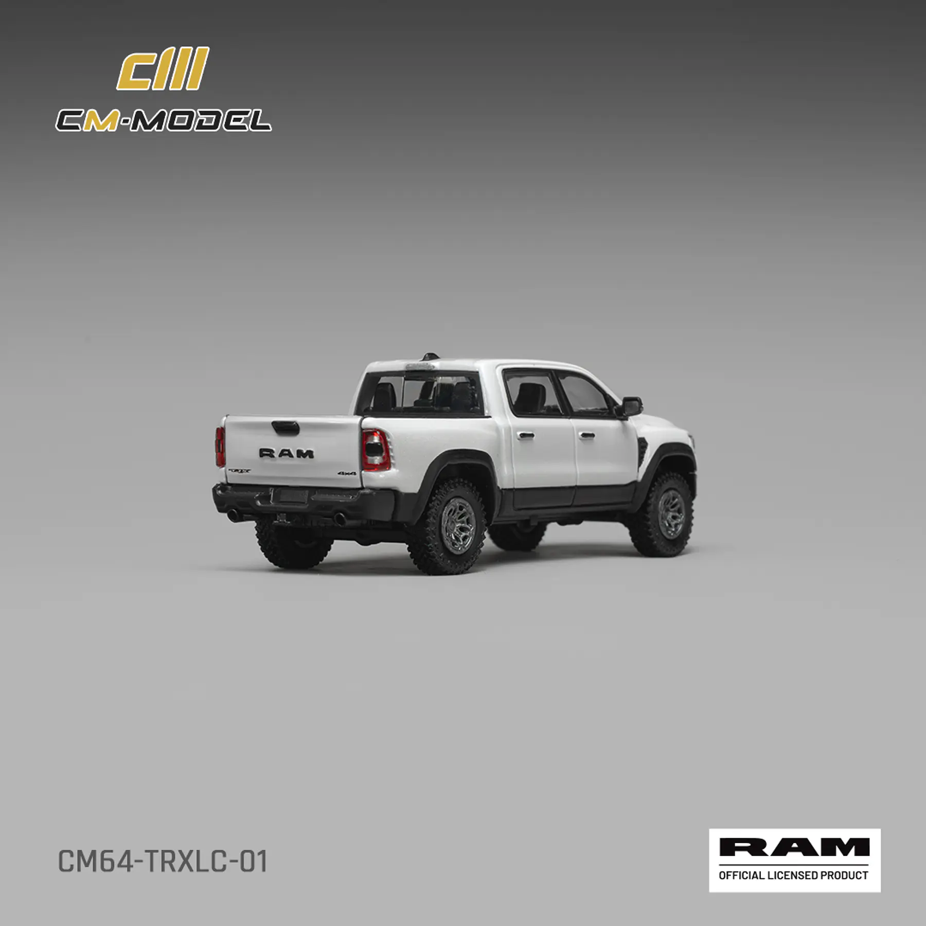(PREVENTA) CM Model 1:64 2024 Ram 1500 TRX 6.2L Supercharged V8 Diamond White